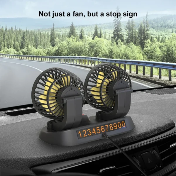 12V/24V automobile Cooling Fan 360° Adjustable Dual Head Cooling Air Fan - Image 4
