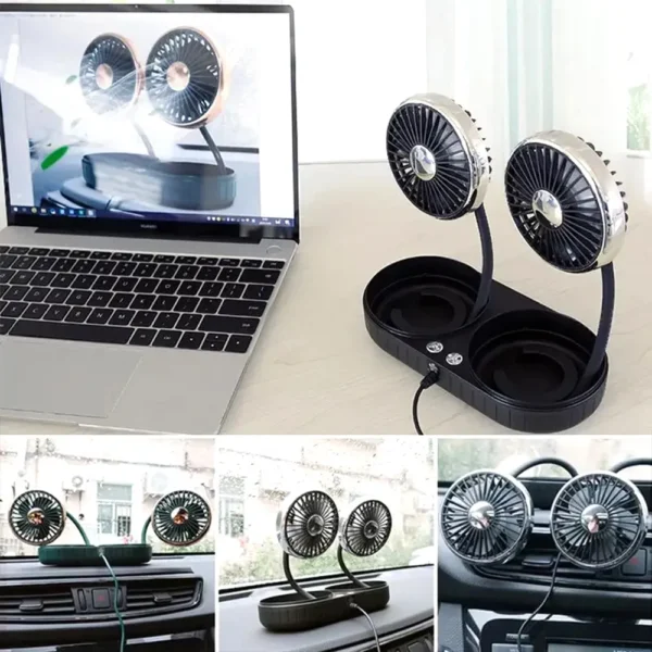 Car mini Cooling Fan Folding And 3 Speed 360° Rotatable USB Air Fan Outdoor Travel Home office - Image 2
