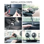Car mini Cooling Fan Folding And 3 Speed 360° Rotatable USB Air Fan Outdoor Travel Home office - Image 4