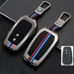 Car Metal Key Cover With Car Key Ring And Soft Silicone For Toyota CHR, Prius, Corolla Cross, Prado