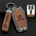 Car Key Cover With Key Ring Metal Remote Cover For Toyota Harrier New, Yaris Cross, Corolla Cross