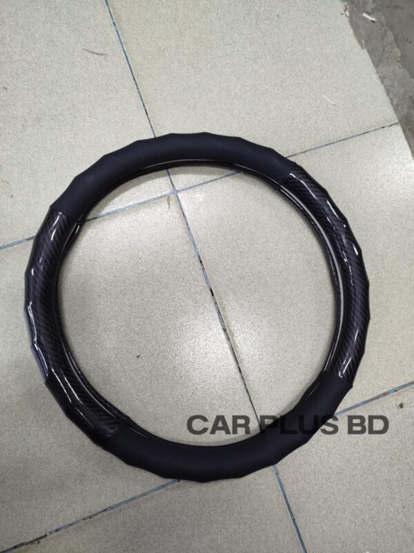 Carbon Fiber Leather car Steering wheel cover - Image 2