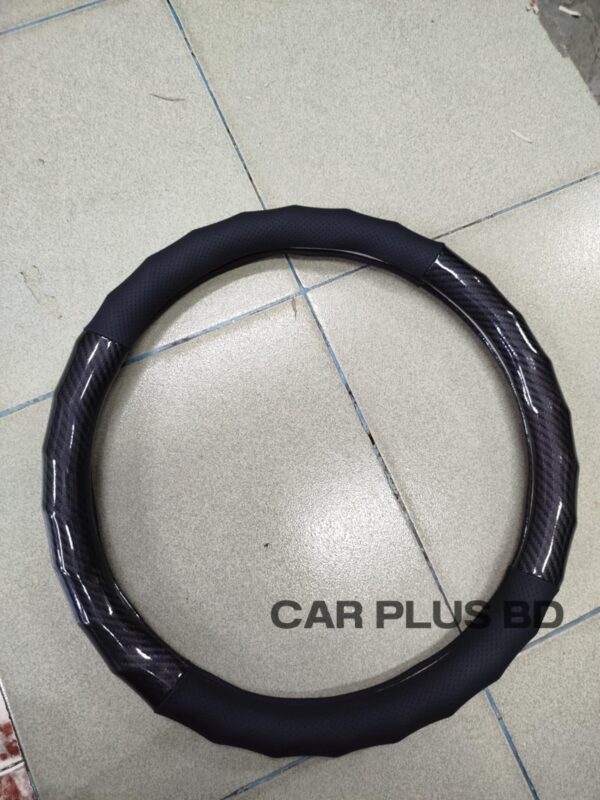 Carbon Fiber Leather car Steering wheel cover - Image 3