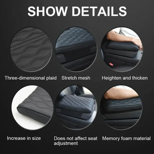 Car Arm Support Car Center Console Armrest Protection Cushion Pad For Universal Fit - Image 12