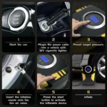 Digital Car Tyre Inflator Pump Portable 150PSI Air Compressor LED Light - Image 3