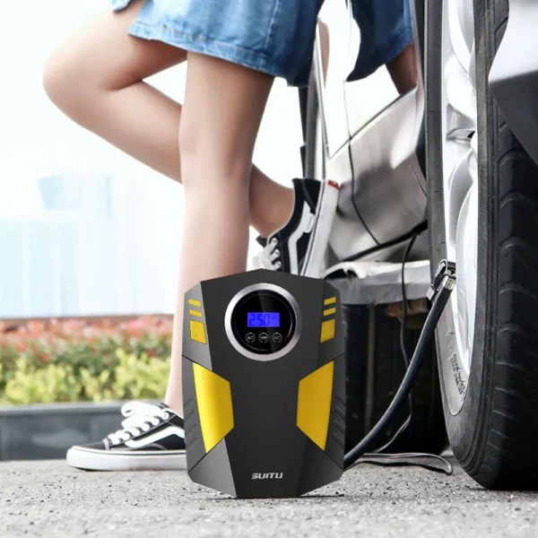 Digital Car Tyre Inflator Pump Portable 150PSI Air Compressor LED Light - Image 8