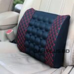 Black/Red Car Seat Lumbar Back Support Pillow Waist Massage Cushion