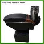 Universal Car Console Box With 7 USB Port Black And Wooden - Image 5