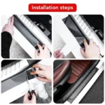 3D Carbon Fiber Car Sticker Protector Strip Car Door Sill Side Mirror Anti Scratch tape Waterproof Protect Film - Image 4