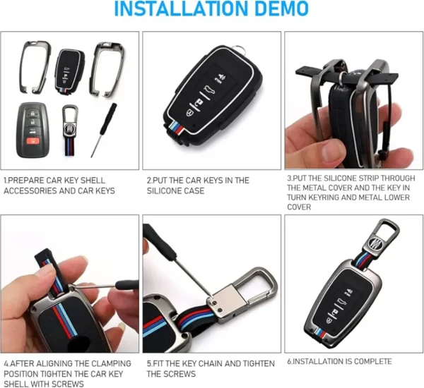 Toyota Prius, C-HR Metal with silicone Key Cover - Image 4