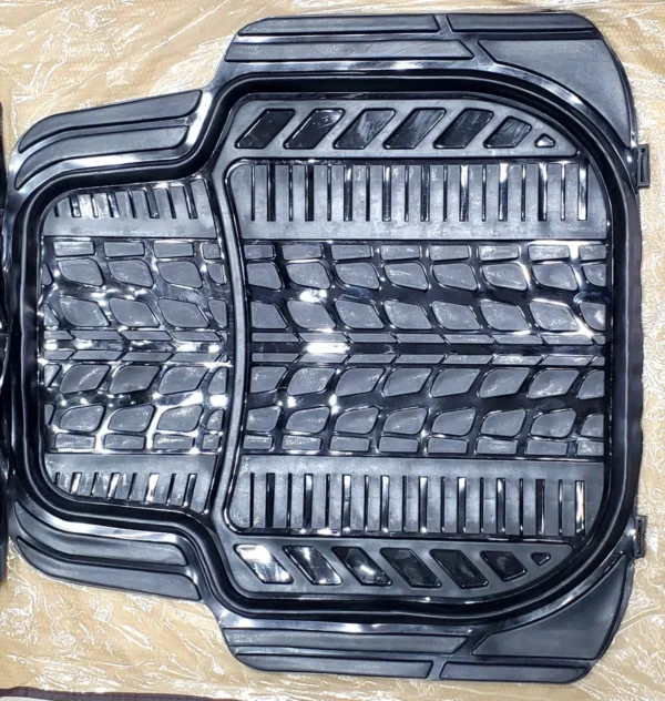 Car universal Floor mat, PVC , Rubber Surrounded Black Floor Mat Fully - Image 3
