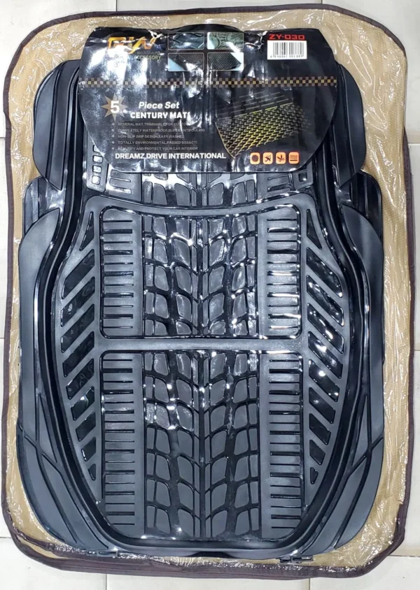Car universal Floor mat, PVC , Rubber Surrounded Black Floor Mat Fully - Image 2