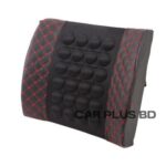 Black/Red Car Seat Lumbar Back Support Pillow Waist Massage Cushion - Image 2