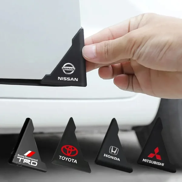 Car Door Corner Protector Black 60x45mm Car Door Corner Edge Guards Anti Opening Collision Scratch Proof Cartoon 2pcs - Image 1