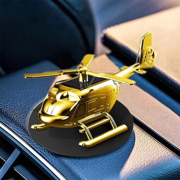 Solar Car Helicopter Showpiece Car Air Fresheners Ornaments Solar Energy Rotate Helicopter Aromatherapy full metal body - Image 5