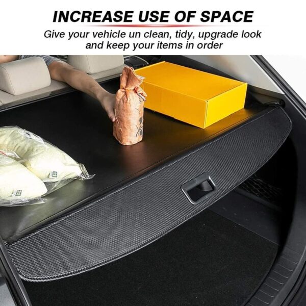 Car Trunk Cargo Cover for Car Retractable Rear Trunk Security Cover Shielding Shade Black - Image 5