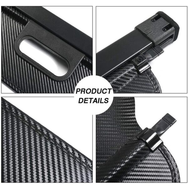Car Trunk Cargo Cover for Car Retractable Rear Trunk Security Cover Shielding Shade Black - Image 6