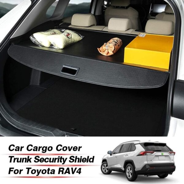 Car Trunk Cargo Cover for Car Retractable Rear Trunk Security Cover Shielding Shade Black - Image 8