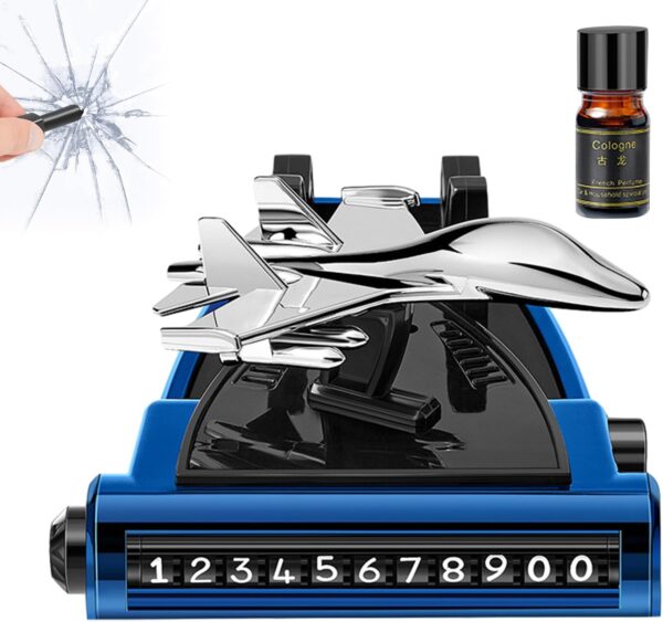 4 in 1 Airplane Shape, Car Air Freshener, Phone Holder , Parking License Plate Safety - Image 4