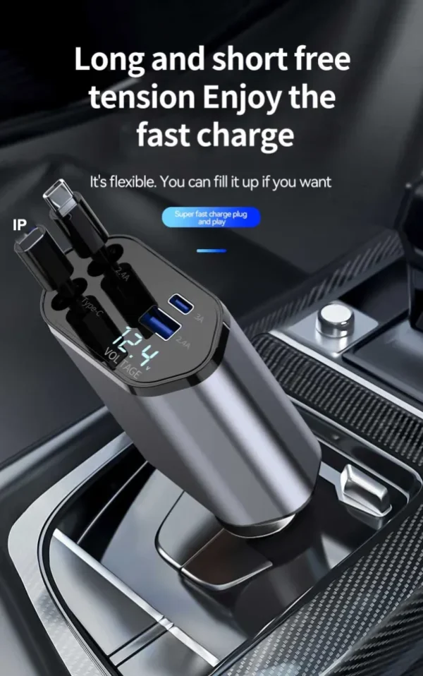 Smart 120w 4 In 1 Design Car Mobile Charger - Image 2