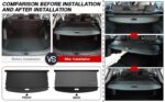 Car Trunk Cargo Cover for Car Retractable Rear Trunk Security Cover Shielding Shade Black - Image 2