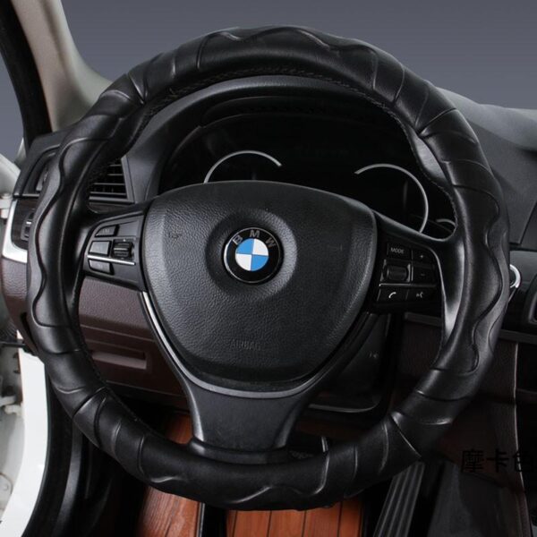 Universal Car Faux Leather Steering Wheel Cover Polyhedron Steering Cover Environmentally Friendly Protection for Steering Wheel - Image 1