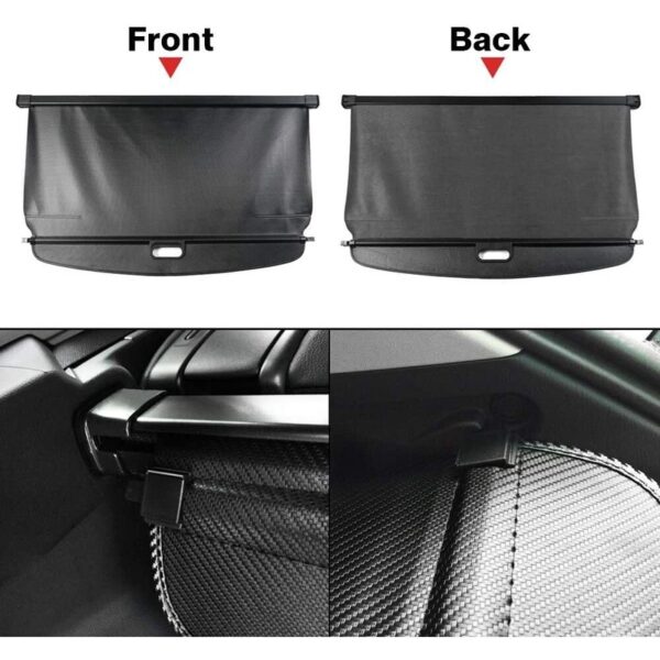 Car Trunk Cargo Cover for Car Retractable Rear Trunk Security Cover Shielding Shade Black - Image 7