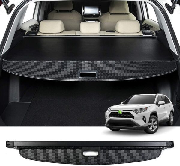 Car Trunk Cargo Cover for Car Retractable Rear Trunk Security Cover Shielding Shade Black - Image 4