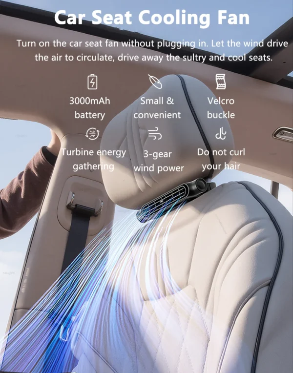 Car Seat Cooling Fan – Stay Cool and Comfortable While Driving - Image 2