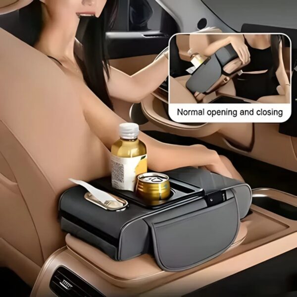 Car Armrest Cup and Phone Holder with Tissue box - Image 8