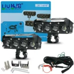 LIU HJG 4 LED 120W Yellow/White Fog Light with Wiring Kit for Universal  Car, Truck, Bike - Image 2