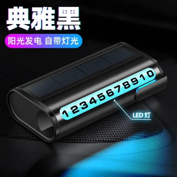 Car Solar Stop Sign Car Temporary Parking Luminous Number Plate Temporary Parking Card Decoration Car Supplies - Image 4