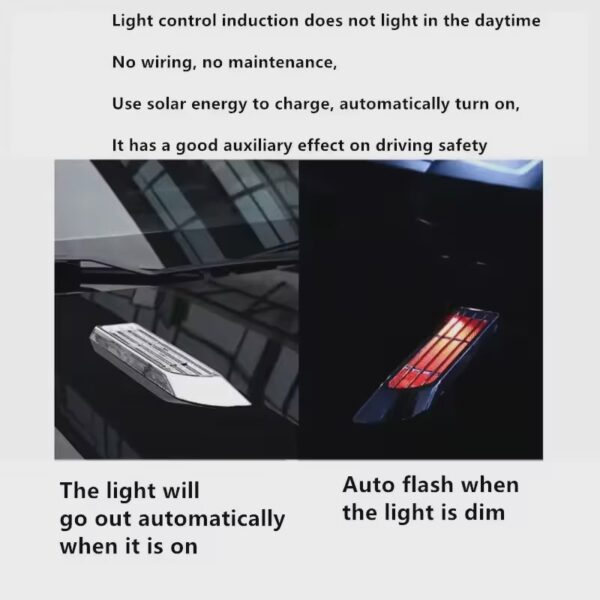 2pcs Car Solar Flashing LED Warning Lights Universal Adjustable Automotive Parking Rearing Warning Light Car Styling Accessories - Image 6