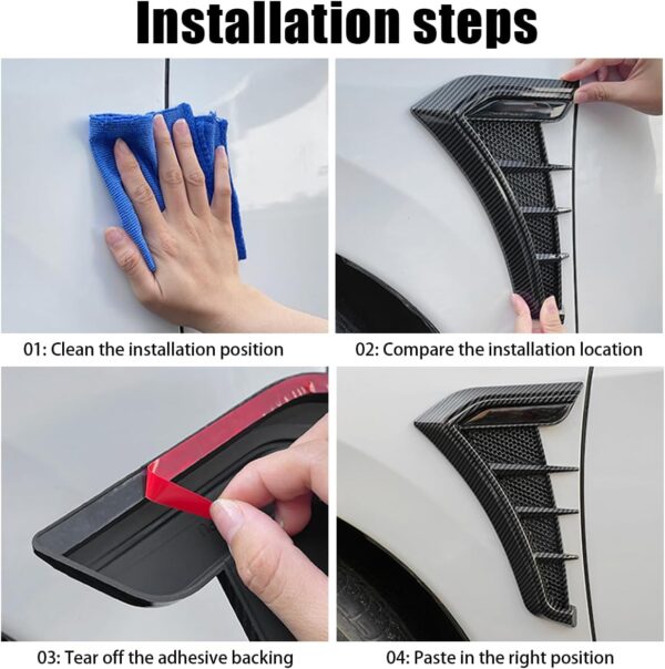 Carbon Fiber Look Car Side Fender - Image 2