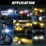 LIU HJG 3 LED 120W Yellow/White Fog Light with Wiring Kit for Universal  Car, Truck, Bike - Image 7