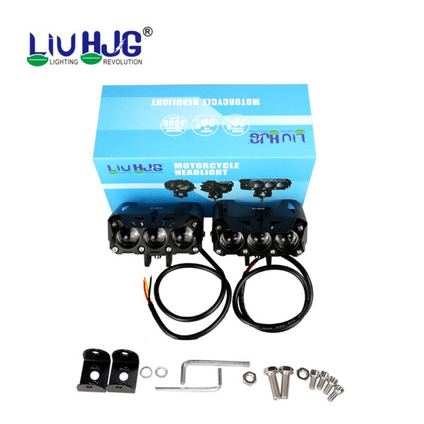 LIU HJG 3 LED 120W Yellow/White Fog Light with Wiring Kit for Universal  Car, Truck, Bike - Image 2
