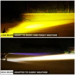 LIU HJG 3 LED 120W Yellow/White Fog Light with Wiring Kit for Universal  Car, Truck, Bike - Image 6