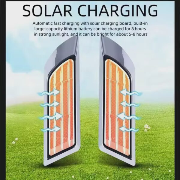 2pcs Car Solar Flashing LED Warning Lights Universal Adjustable Automotive Parking Rearing Warning Light Car Styling Accessories - Image 3