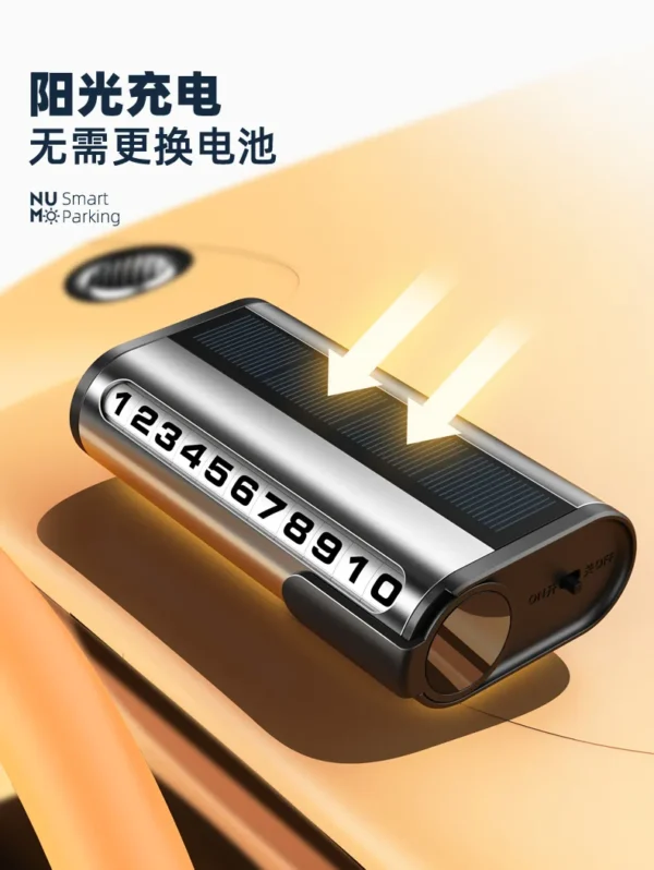 Car Solar Stop Sign Car Temporary Parking Luminous Number Plate Temporary Parking Card Decoration Car Supplies - Image 1