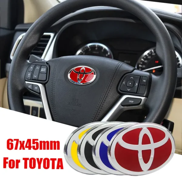 1 Piece 67x45mm For Toyota Logo Car Steering Wheel Emblem - Image 4