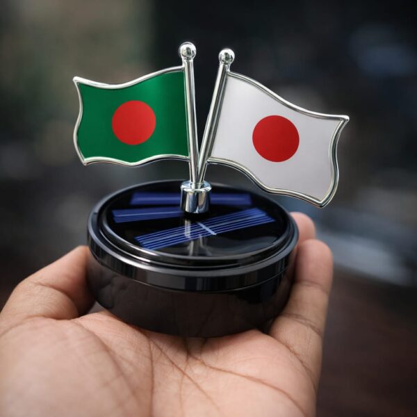 Bangladesh & Japan Flag Dashboard Showpiece – Stylish Solar System - Image 1