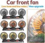 Three Head Vehicle Fan with Dual Speed Control – Adjustable Dashboard Fan for Cars - Image 2
