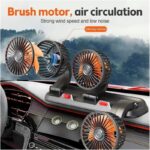 Three Head Vehicle Fan with Dual Speed Control – Adjustable Dashboard Fan for Cars - Image 4