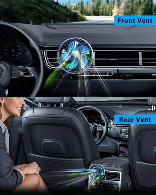 Mini car fan,USB cooling fan 3 adjustable powerful speeds - Image 3
