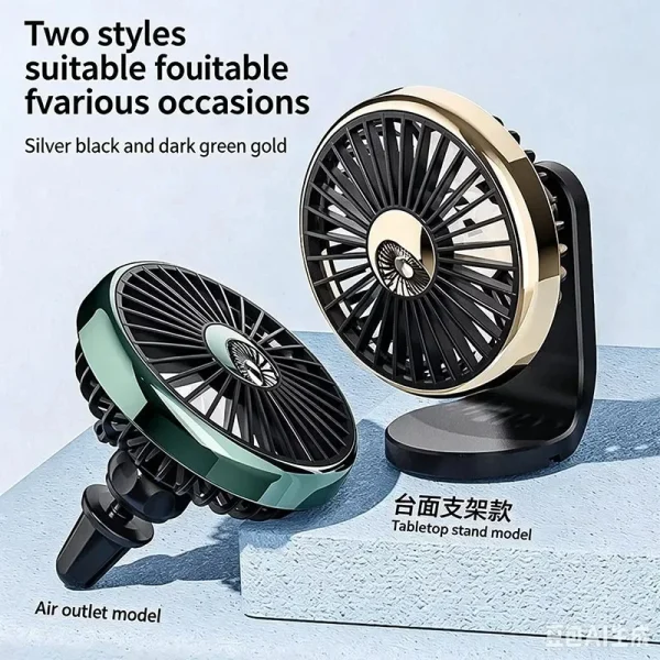 Mini car fan,USB cooling fan 3 adjustable powerful speeds - Image 2