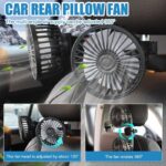 Dual Head USB Car Fan for Back Seat – 360° Adjustable Vehicle Cooling Fan with Headrest Mount - Image 5
