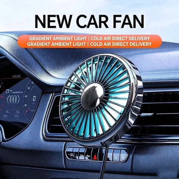 b5c8607f-7d7b-4aa3-a97f-871b7eed3692 Mini car fan,USB cooling fan 3 adjustable powerful speeds - Image 1