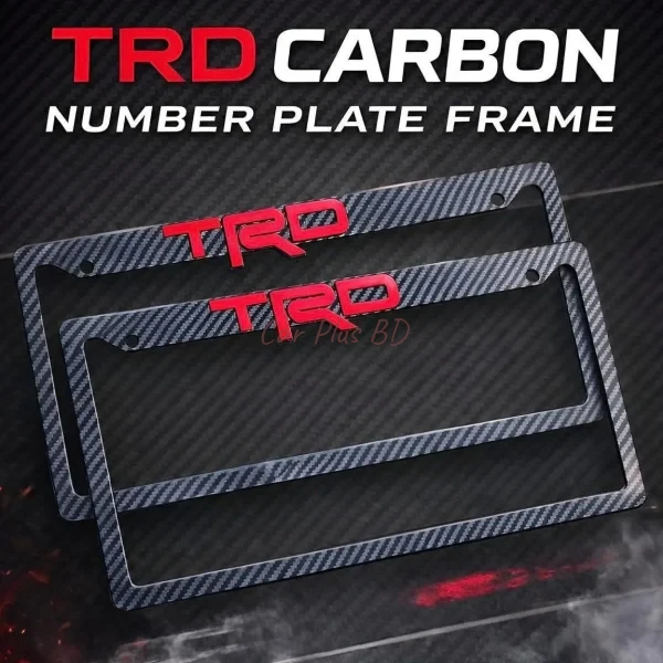 fb-img-17790338809492-37103 2Pcs Car TRD Carbon Fuber Number Plate Frame - Image 1